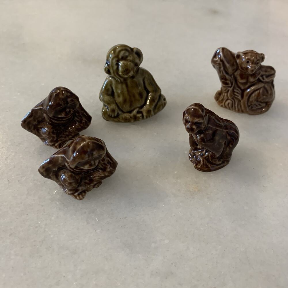 Lot of 5 Wade Red Rose Tea Porcelain Figurines Monkey, Chimp, Gorilla, Orangutan
